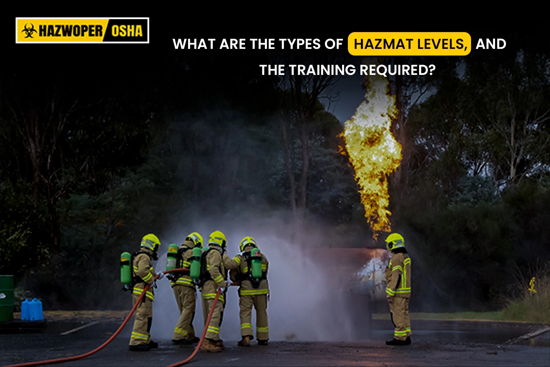 A group of HAMZAT trainees practicing putting out fire.